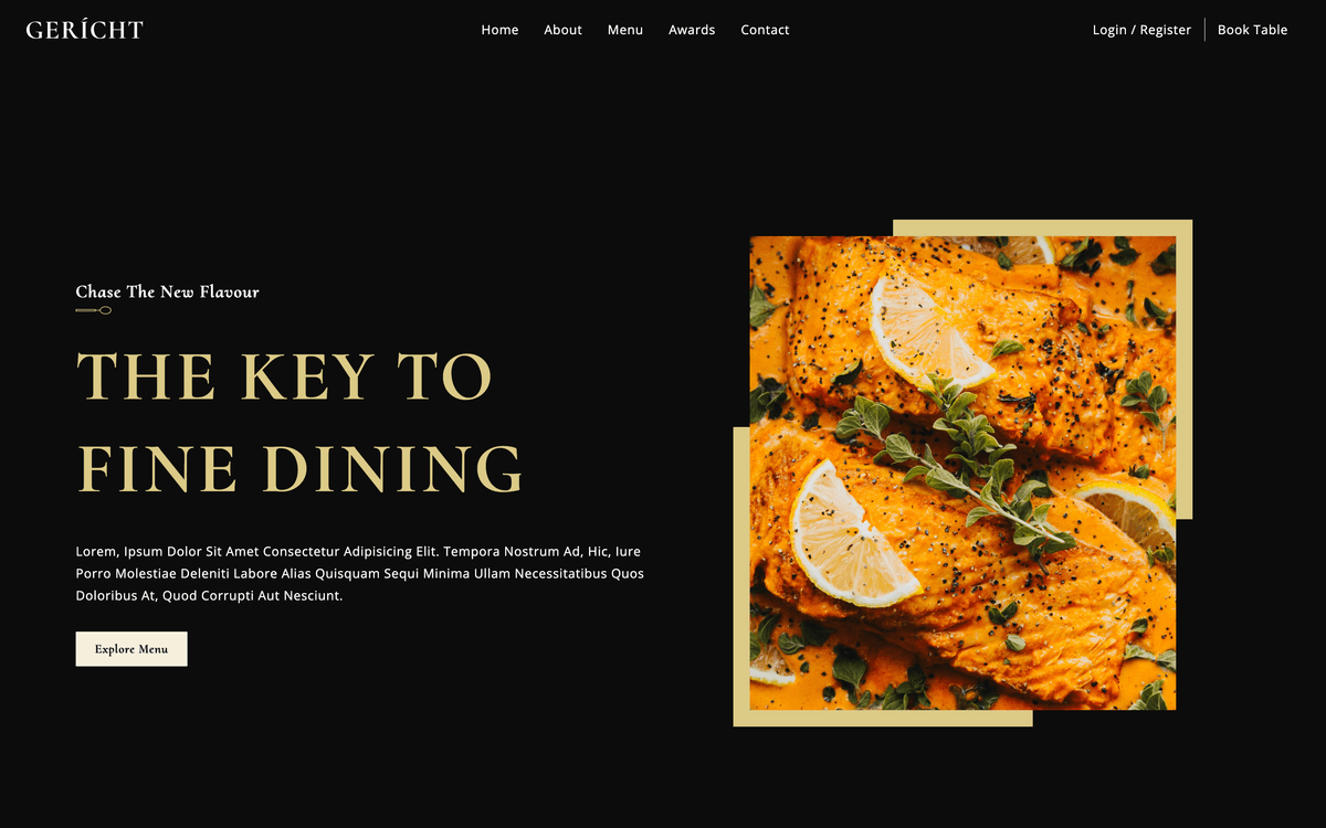 Restaurant Landing Page