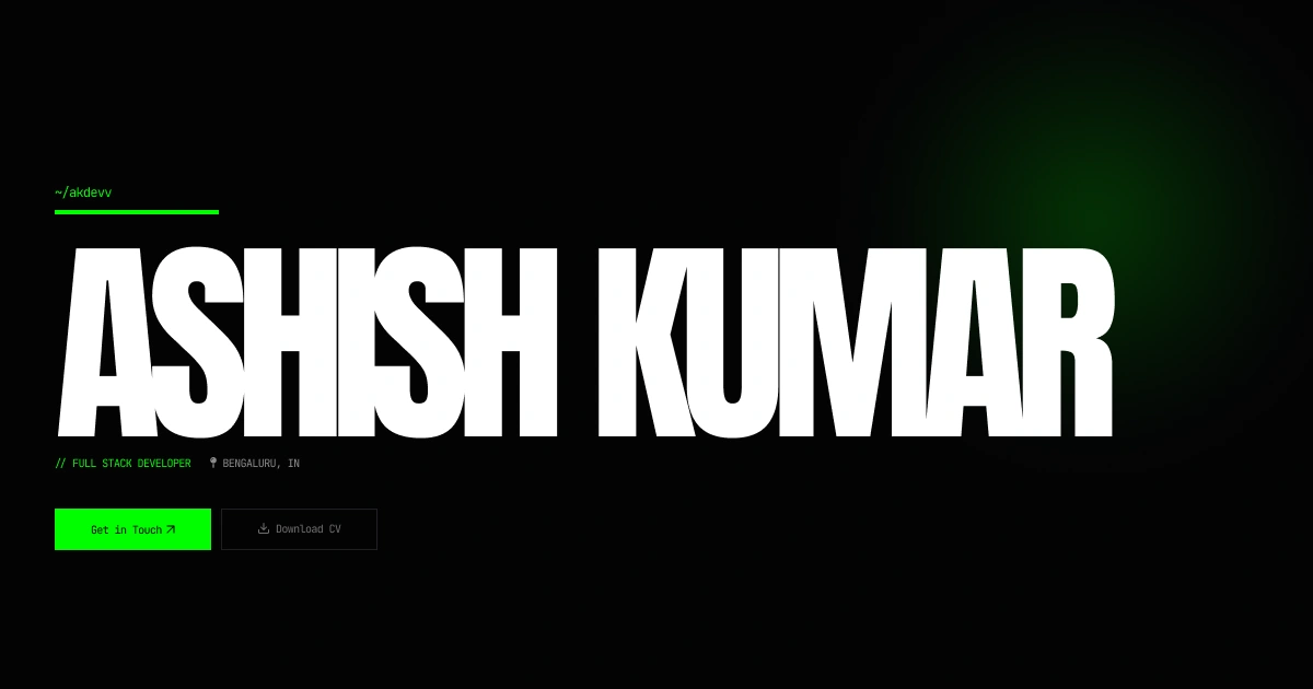 Ashish Kumar — Full Stack Developer